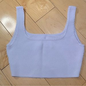 Aritzia Babaton sculpt Purple lyrical lilac square neck ribbed tank crop top